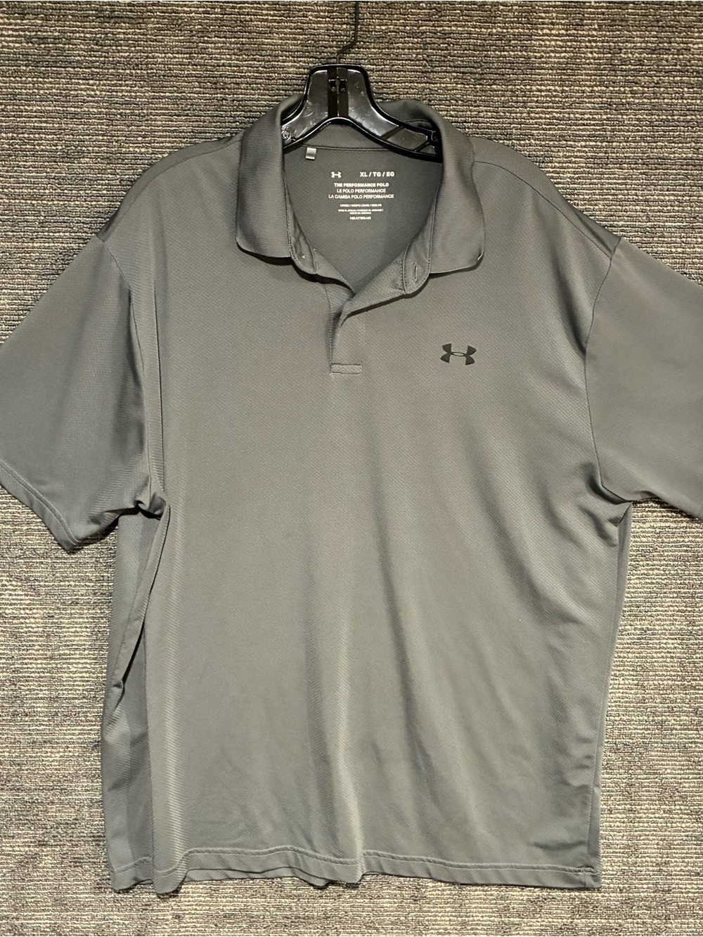 Under Armour Men's Charcoal Performance Polo Sz XL